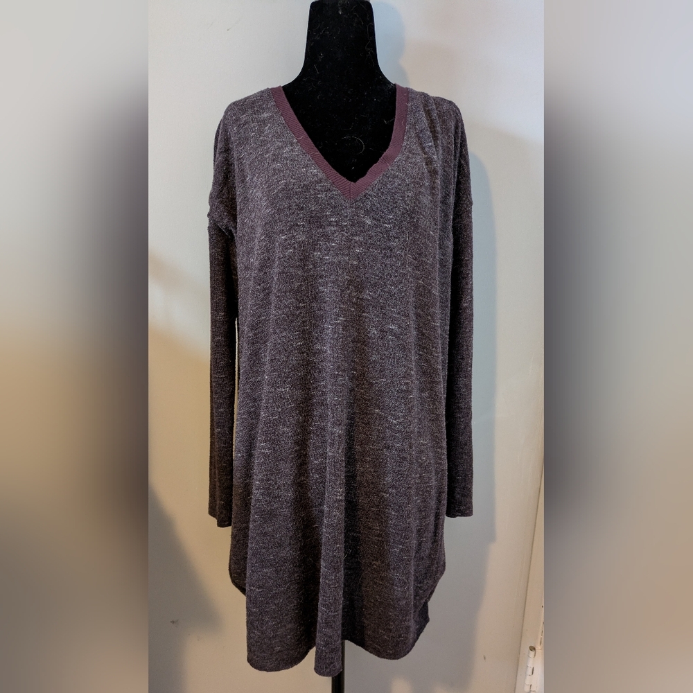Wilfred Purple V-Neck Long Sleeve Sweater Dress